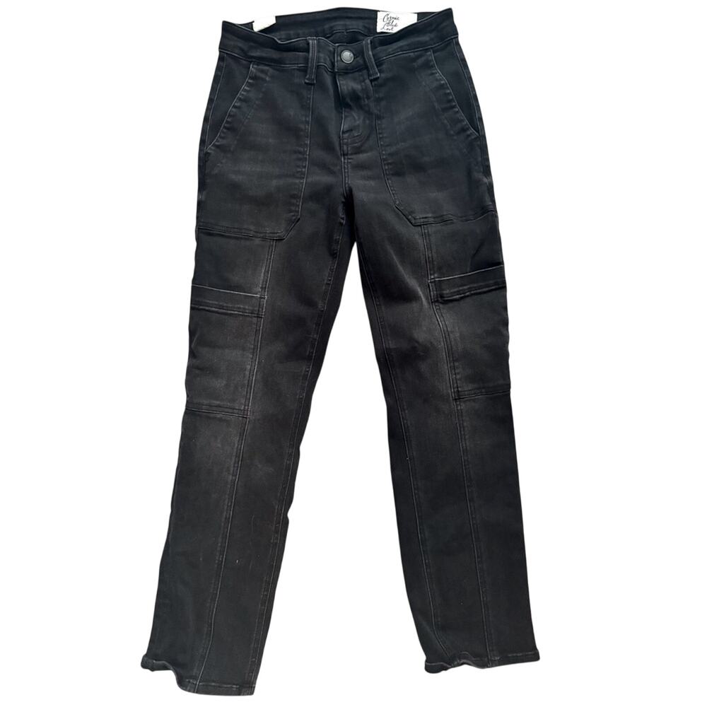New Cosmic Blue Love Black Cargo Pocket Stretch Denim Jeans 25